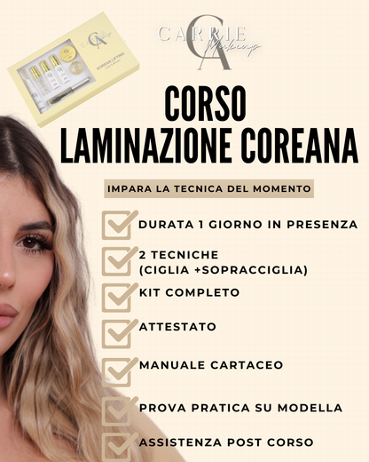 CORSO LAMINAZIONE COREANA